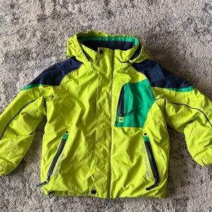 Jupa Lime and Navy Kids Puffer Jacket